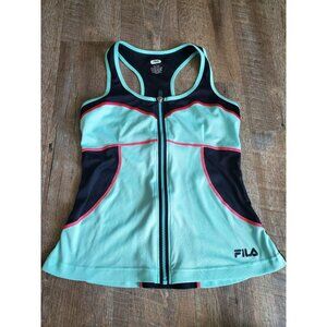 Fila Sport Zipper Top running/workout/active apparel shirt/top blue/black Small